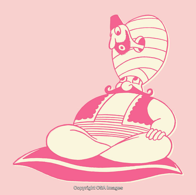 Whimsical Line Art Illustration of a Sitting Character