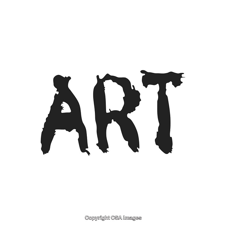 Black Ink Art Text on White Background with Unique Artistic Style
