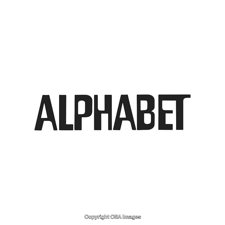 Bold Black Alphabet Text Design on Clean White Background