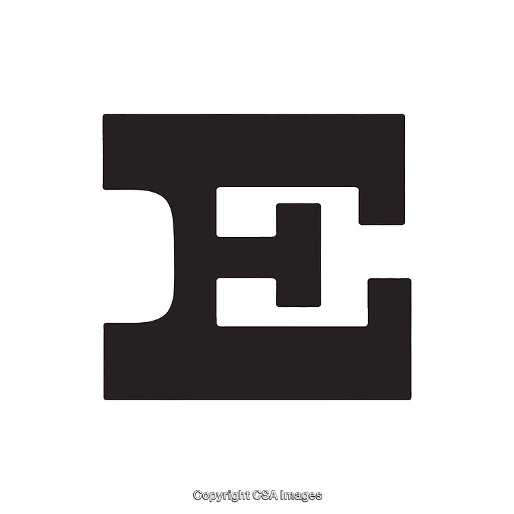 Stylized Bold Letter E Icon on a Clean White Background
