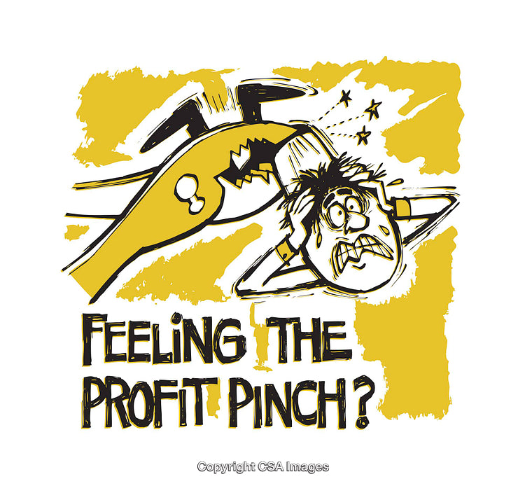 Cartoon Illustration Highlighting Profit Challenges with Humor