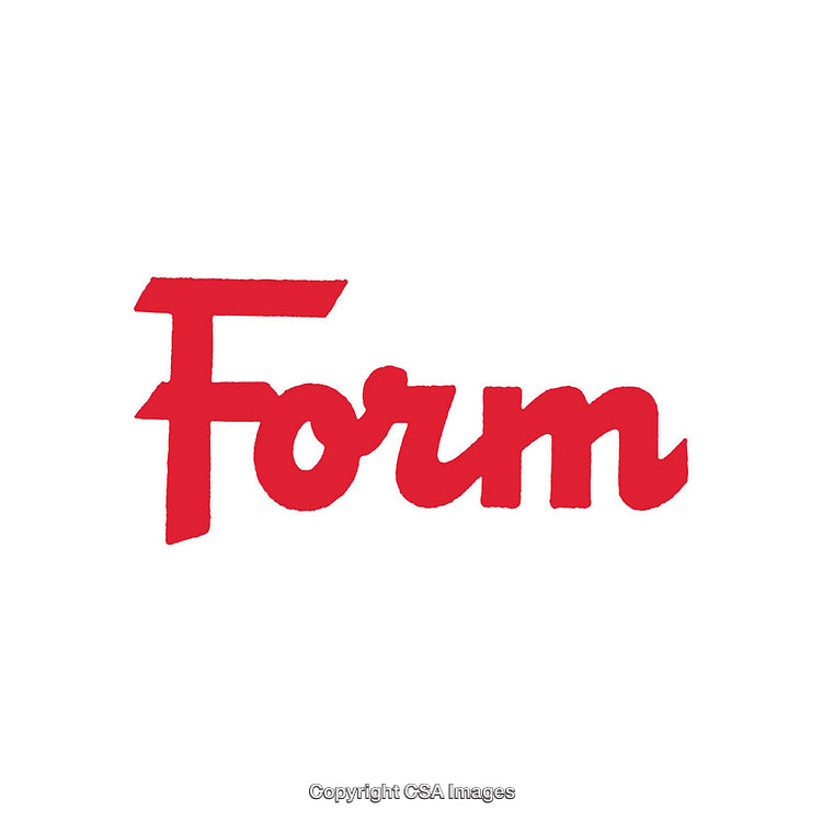 Red Stylized Typography Spelling 'Form' on a White Background