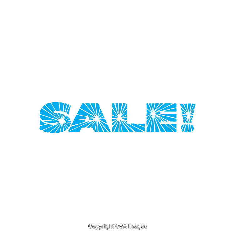 Bold Electric Blue Creative Sale Text With Radial Effect on White Background