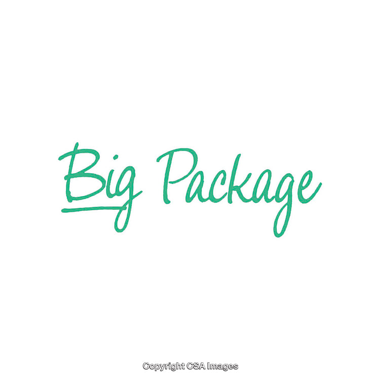 Handwritten Green Text 'Big Package' On White Background