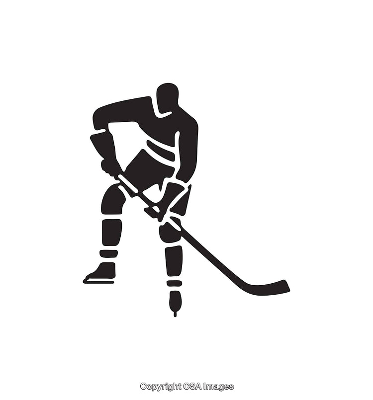 Silhouette of a Hockey Player with Stick in Action Pose