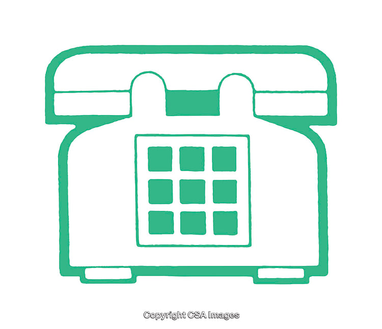 Retro Styled Green Telephone Icon in Minimalist Design