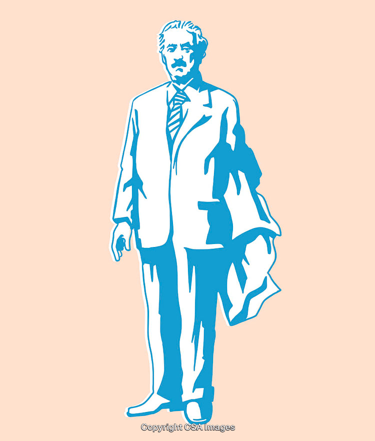 Stylized Line Art Illustration of a Businessman in a Suit