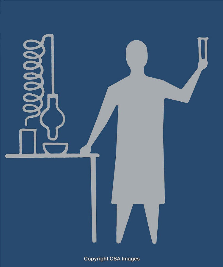 Silhouette Representation of Scientist Conducting Experiments in Lab Environment