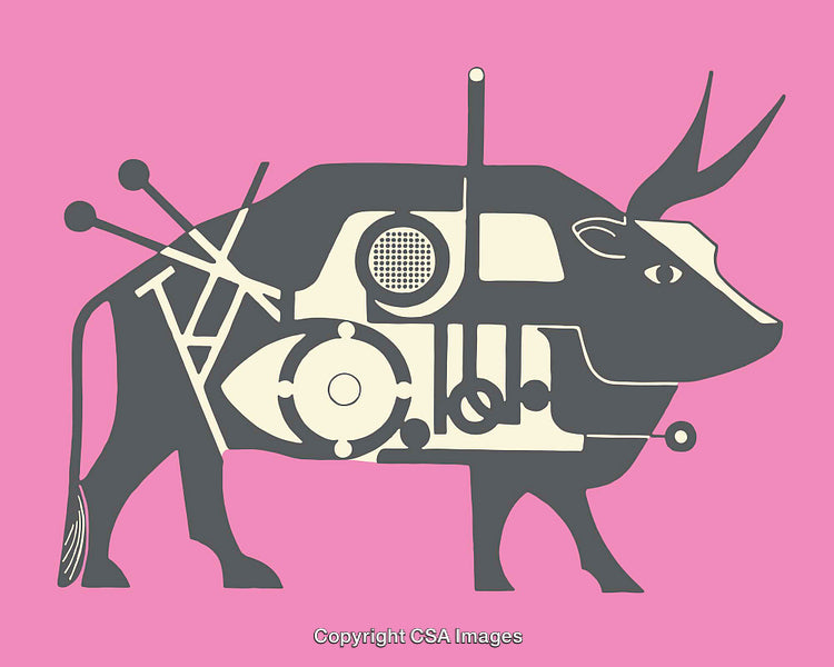 Abstract Graphic Design of a Bull Silhouette in Modern Illustration Style