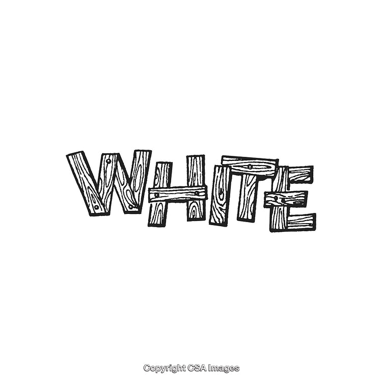 Creative Typography Design Featuring the Word 'White' in Wooden Texture Style