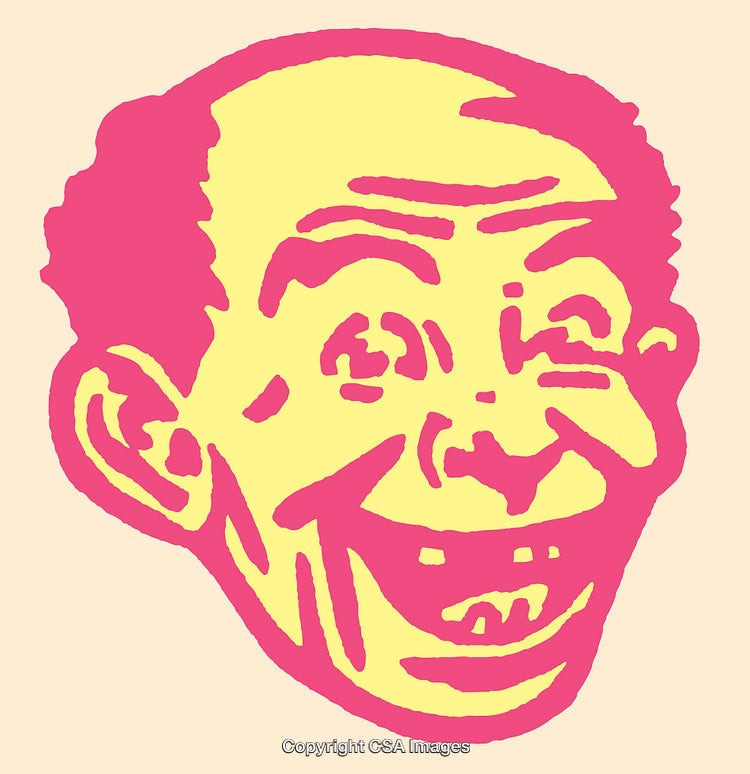 Colorful Line Art Illustration of a Smiling Face with Overlapping Colors