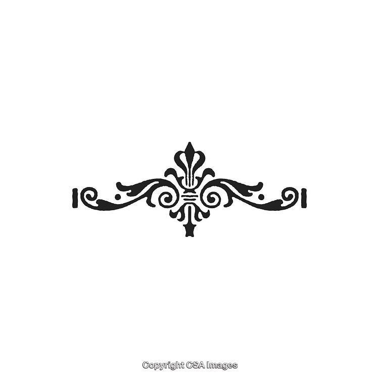 Elegant Black and White Decorative Design Ornament with Curving Details