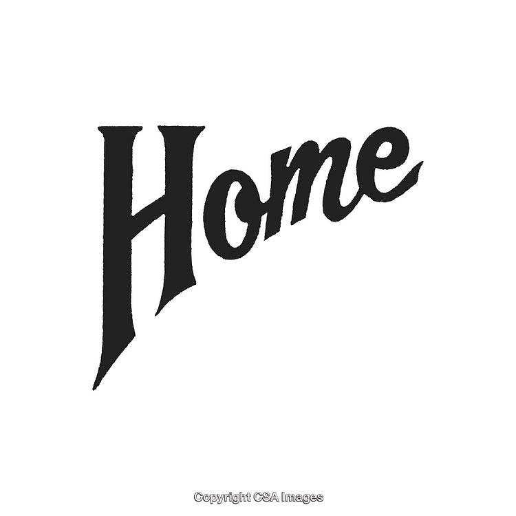 Elegant Black Lettering of the Word Home in Stylish Vintage Font
