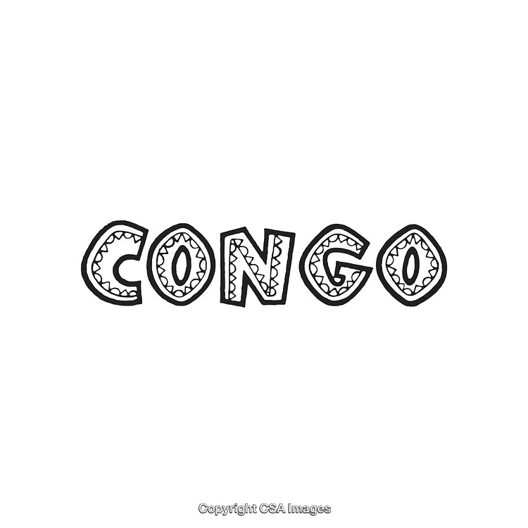 Creative Illustrated Text Display Featuring the Word 'Congo' with Unique Lettering