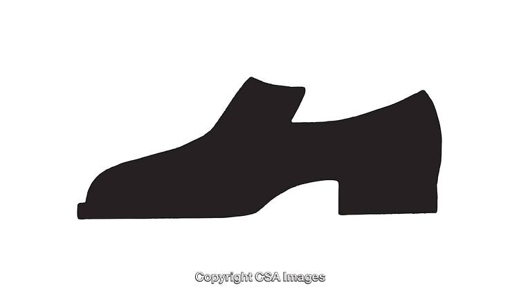 Black Silhouette of a Shoe Icon on White Background