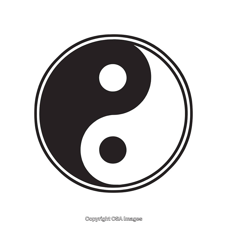 Black and White Yin Yang Symbol Representing Balance and Harmony