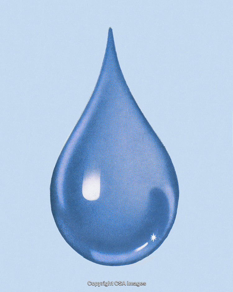 Blue Water Droplet on Light Background Representing Purity and Freshness
