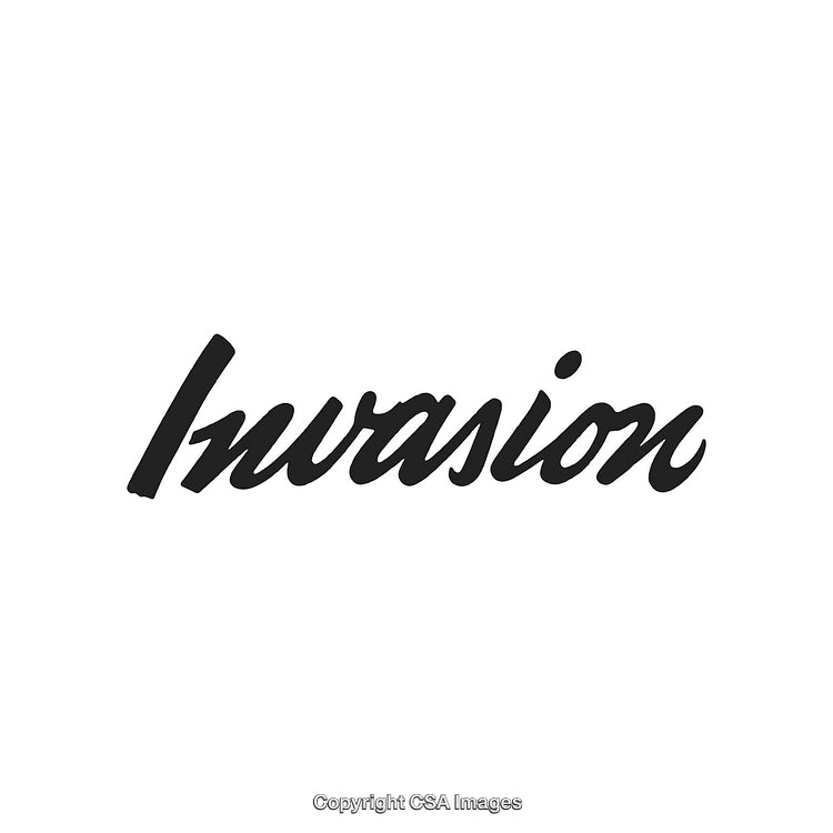 Stylish Black Handwritten Text Spelling 'Invasion' on a White Background