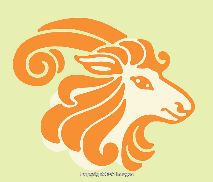 Bold Orange Illustration of a Ram Symbol Over a Soft Background