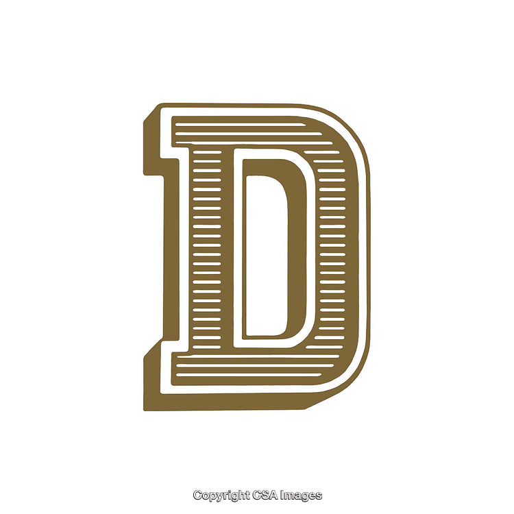 Elegant Vintage-Style Letter D With Stylized Line Art Design