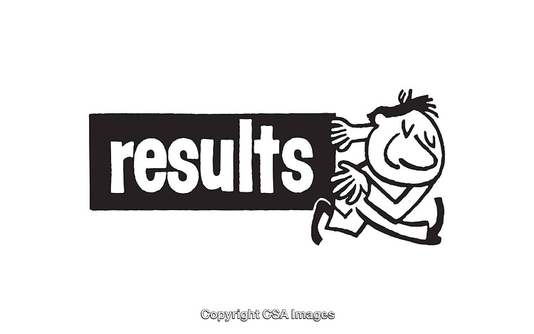 Black and White Line Art Depicting Achievement and Results