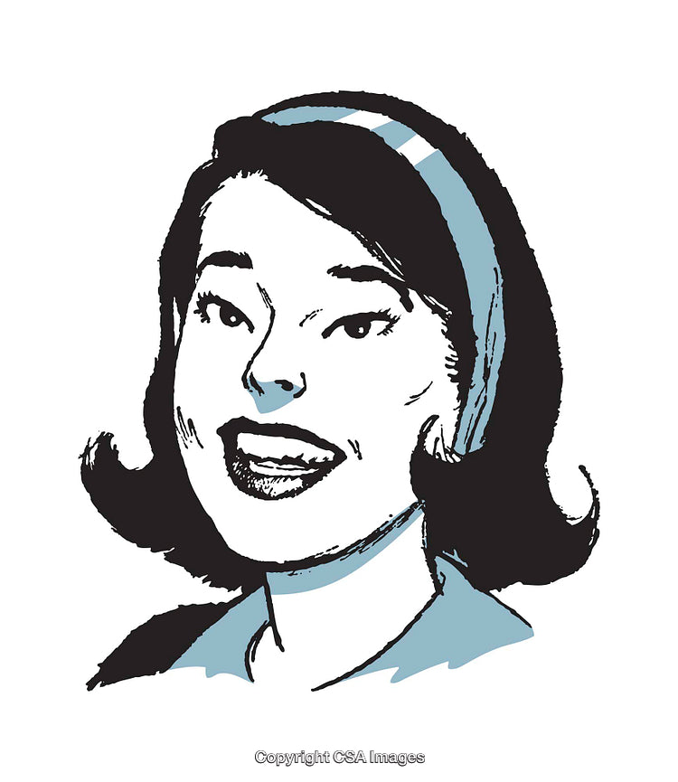 Retro Styled Portrait of a Smiling Woman in Pop Art Aesthetic