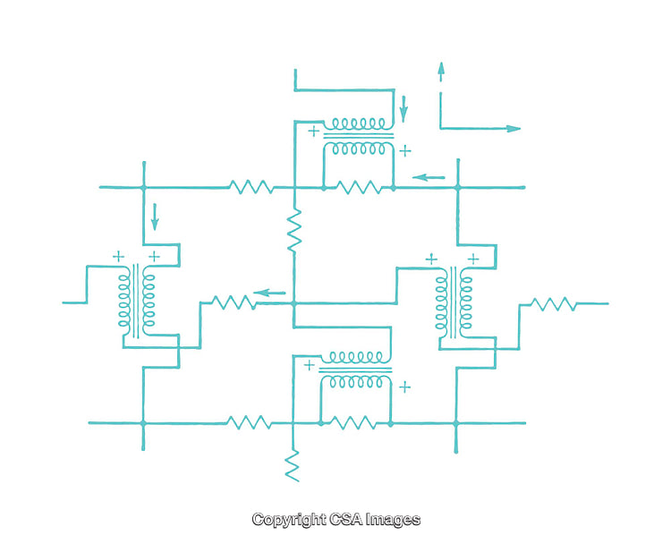 Detailed Diagram of Complex Circuitry Components and Connections
