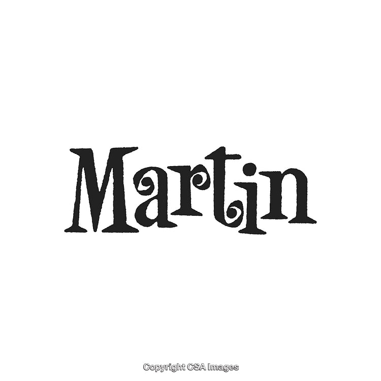 Unique Artistic Typography Featuring the Name Martin in Vintage Style Fonts