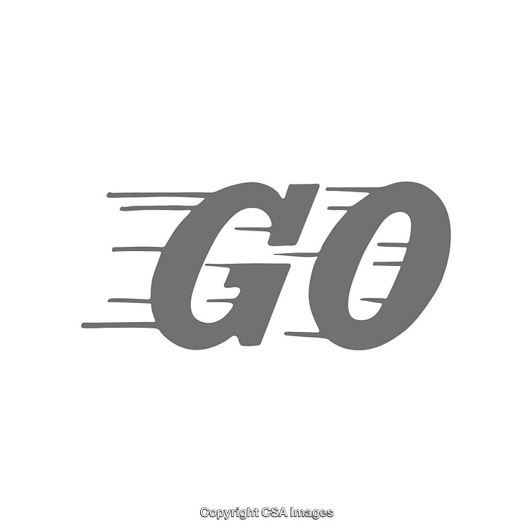 Dynamic Gray Motion Graphic With Speedy Text GO Emphasizing Action
