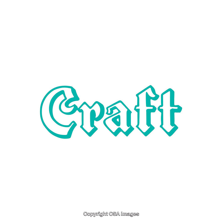Stylized Design Featuring the Word 'Craft' in Bold Teal Typography
