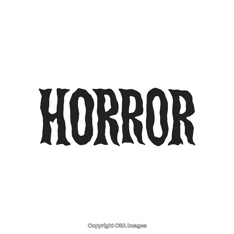 Horror Typography in Bold Black Font on White Background