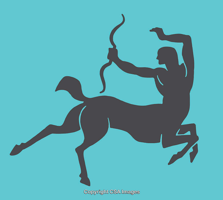Silhouette of Sagittarius Zodiac Sign Depicted in Bold Minimalist Design
