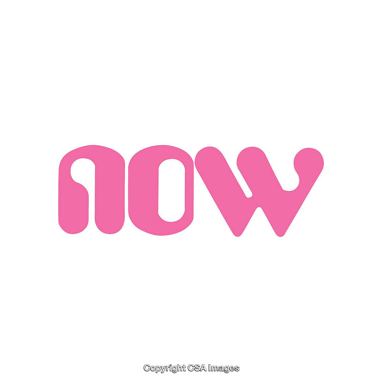 Pink Typographic Artwork Displaying the Word Now in Creative Design
