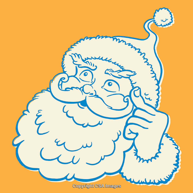 Illustration of Santa Claus in Festive Holiday Seasonal Style