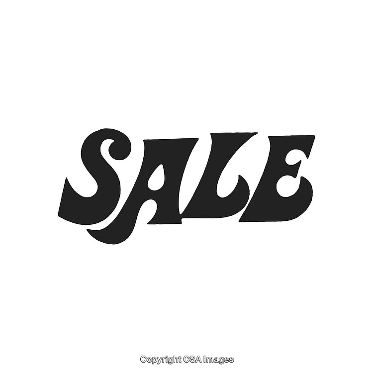 Vintage-Style Sale Text Displayed with Bold Typography on White Background