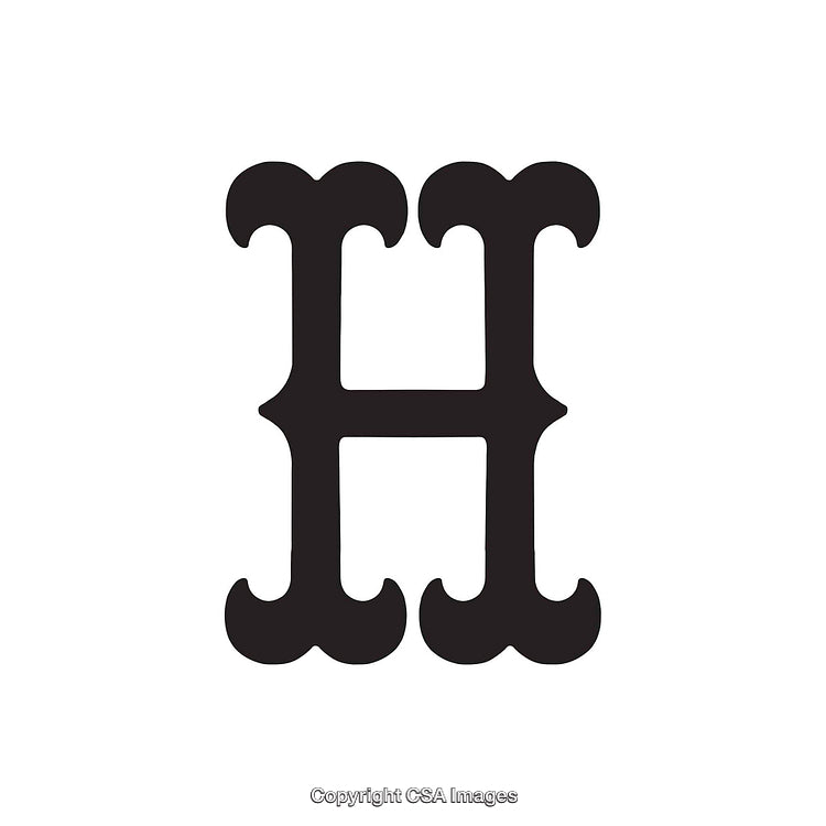 Stylized Black Letter H Displayed on a Clean White Background