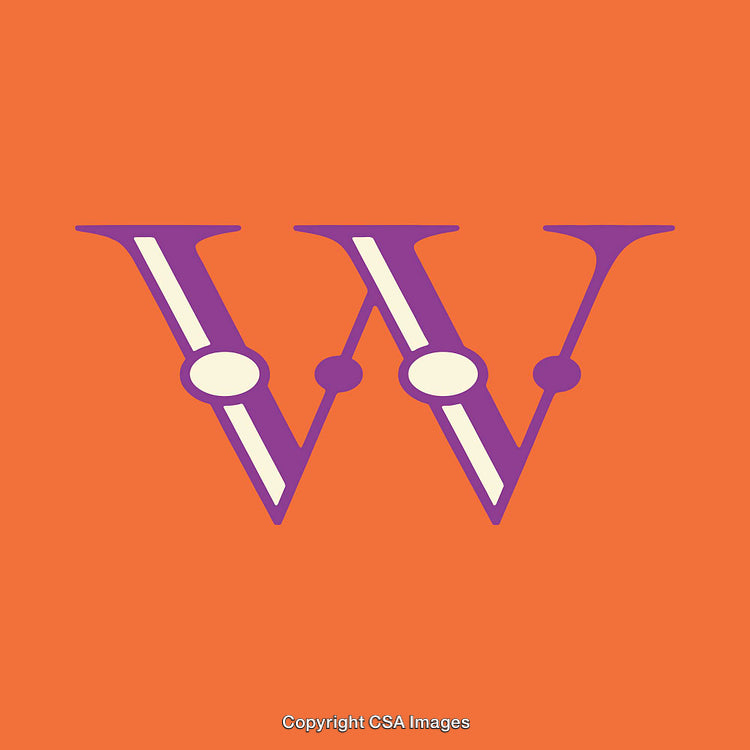 Creative Stylized Letter W on a Vibrant Background