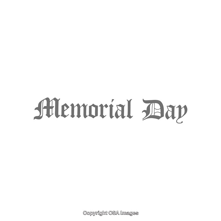 Memorial Day Themed Design with Elegant Script Text in Monochrome