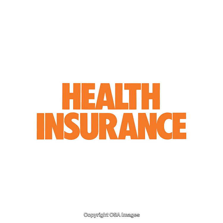 Bold Orange Text Displaying Health Insurance Concept on White Background