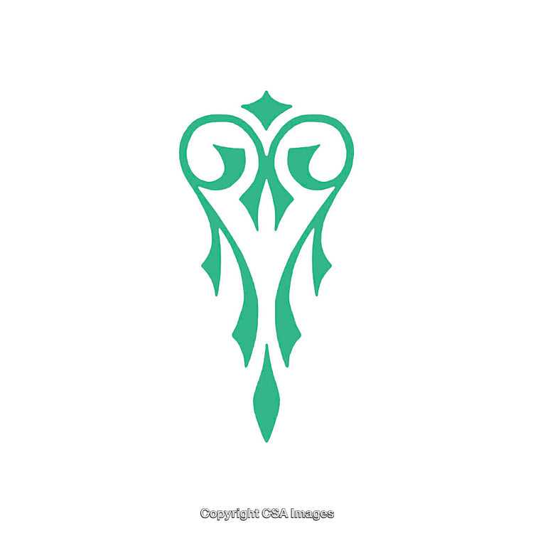 Elegant Green Linework Design with Intricate Abstract Symmetrical Patterns