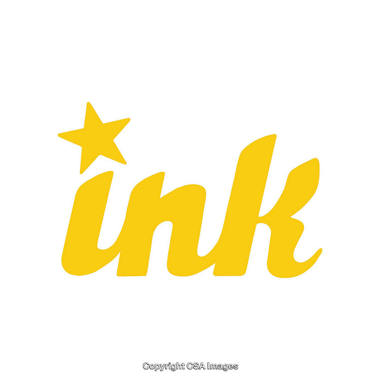 Yellow Ink Typography Design with Star Accent on White Background