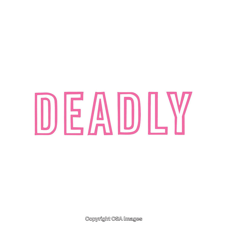 Minimalist Pink Typography Highlighting the Word 'Deadly' on White Background