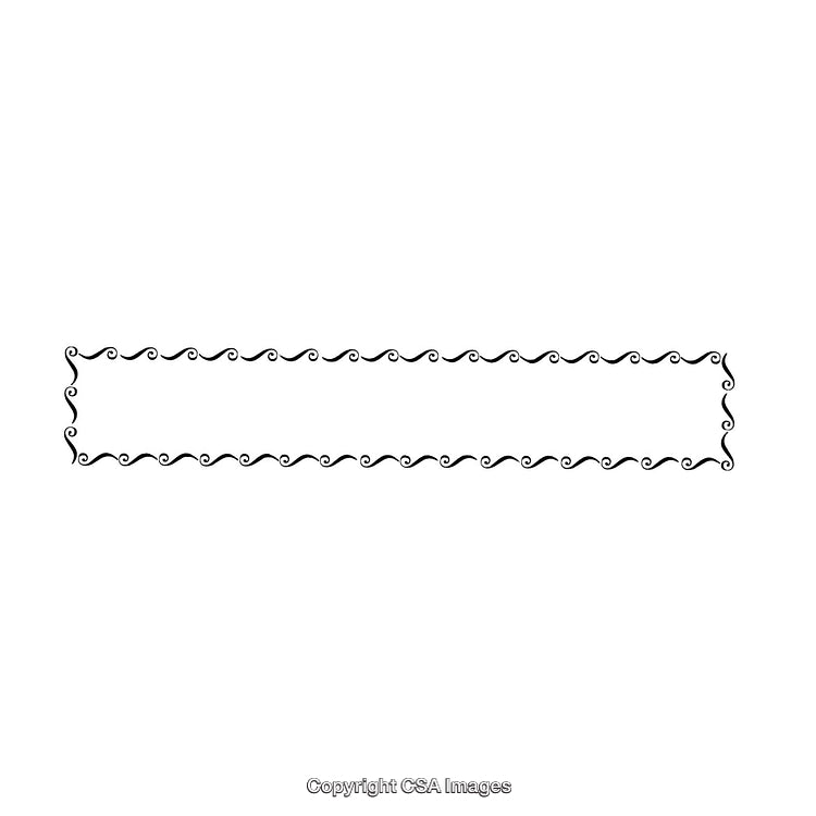 Elegant Swirl Border Design in Black and White Rectangular Shape