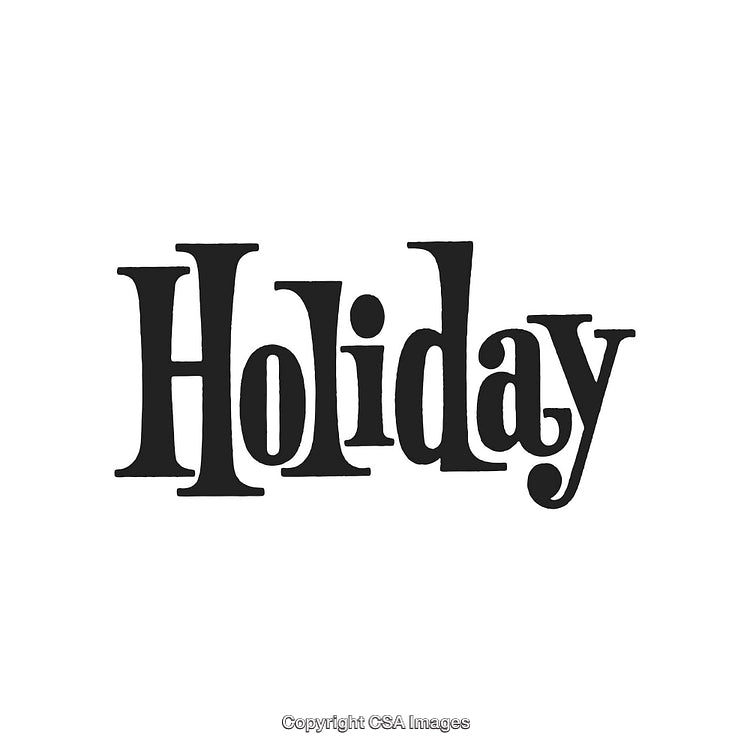 Elegant Typography Artwork Featuring the Word Holiday on a Minimal White Background