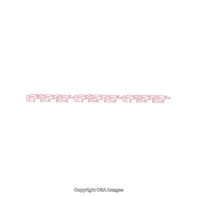 Simple Red Geometric Line Design Over White Background