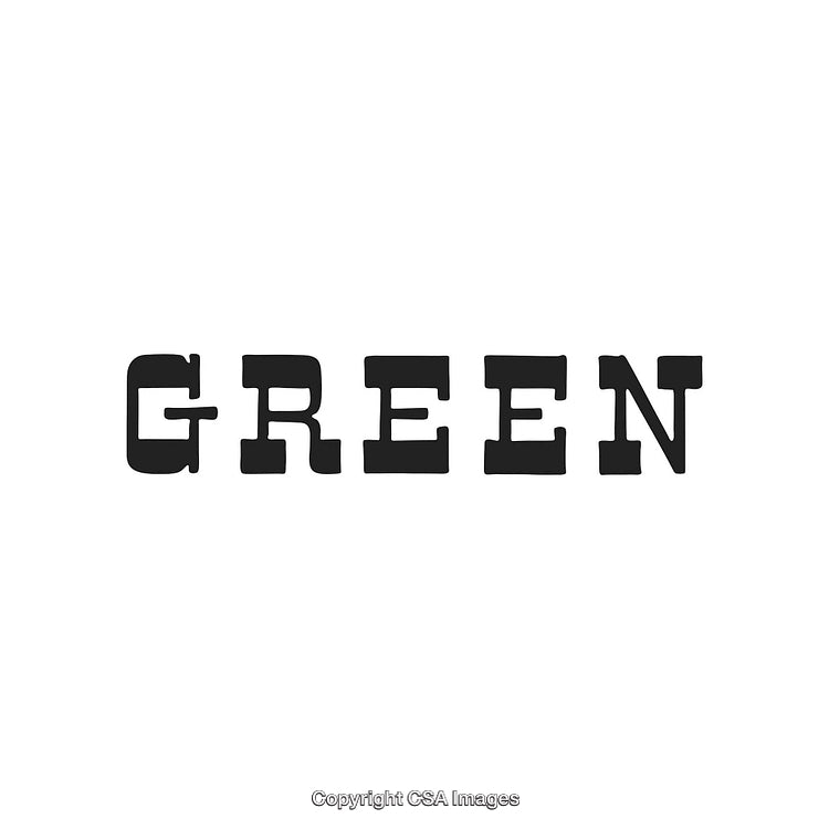 Bold Black Word 'Green' on Minimalist White Background