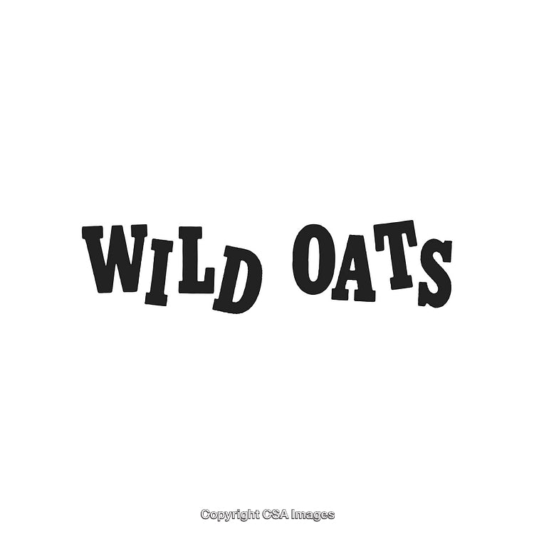 Stylized Text Design Reading 'Wild Oats' in Bold Letters on White Background
