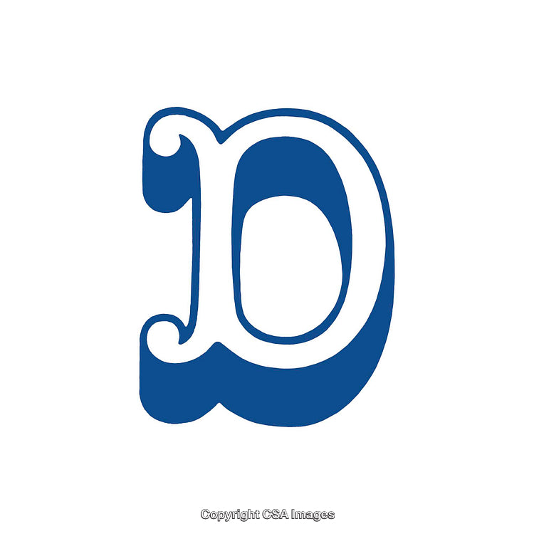 Bold Blue Letter 'D' With Classic Typeface Style