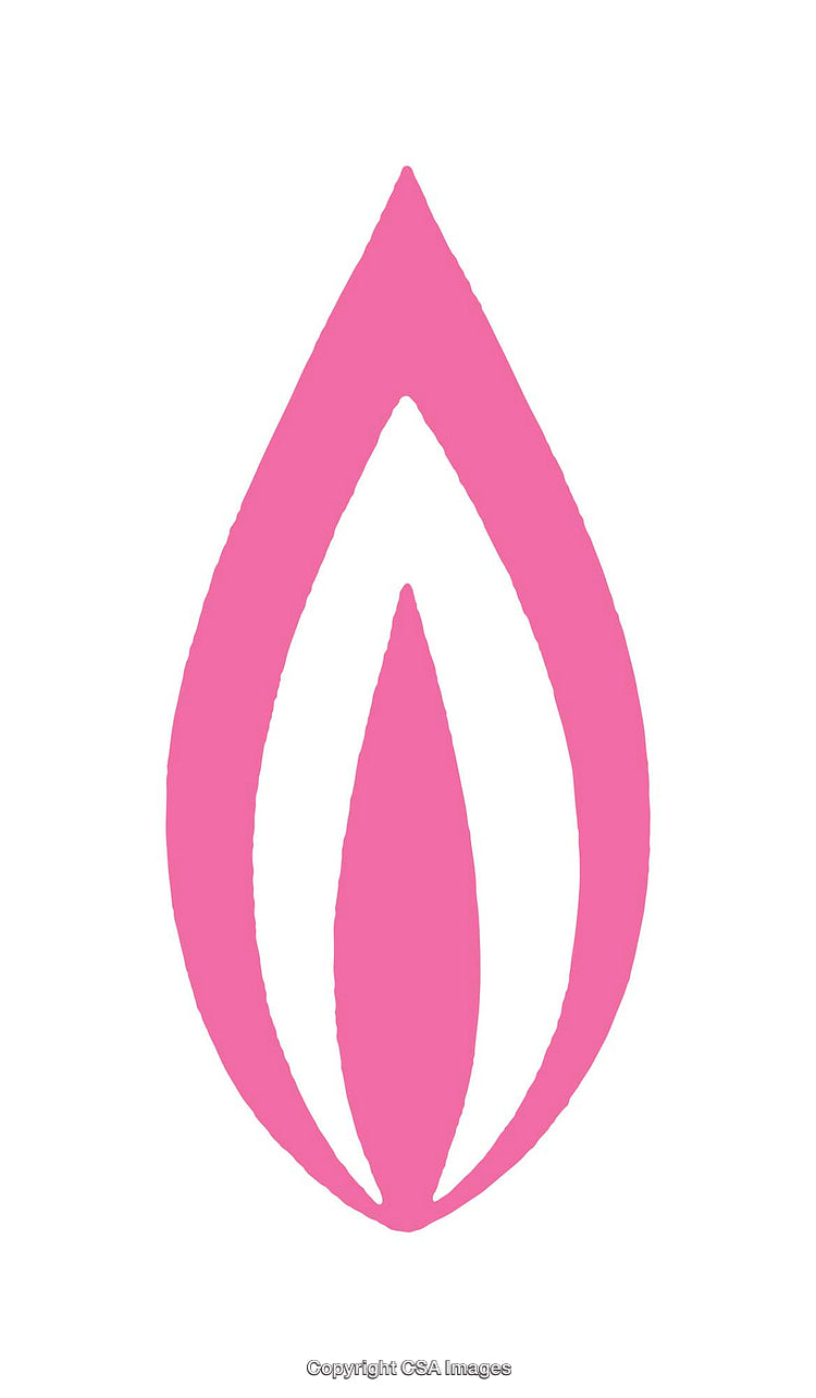 Minimalistic Pink and White Teardrop-Shaped Abstract Icon Design