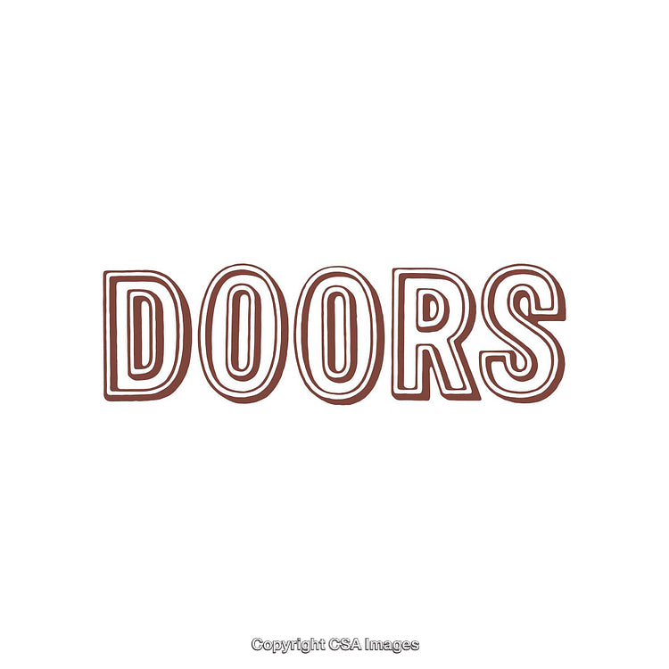 Retro-Styled Typography Featuring the Text 'Doors' in Simple Outline Design